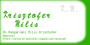 krisztofer milis business card